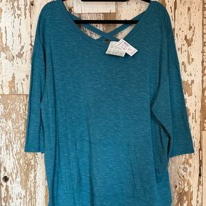 Dress Barn Blue Tunic with Cross-Back